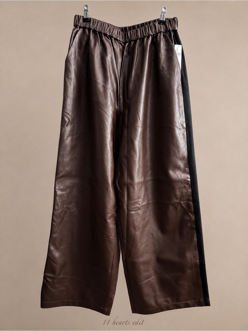 ANTHROPOLOGIE Maeve Faux Leather Pull-On Track Pants NWT Medium - Picture 6 of 11